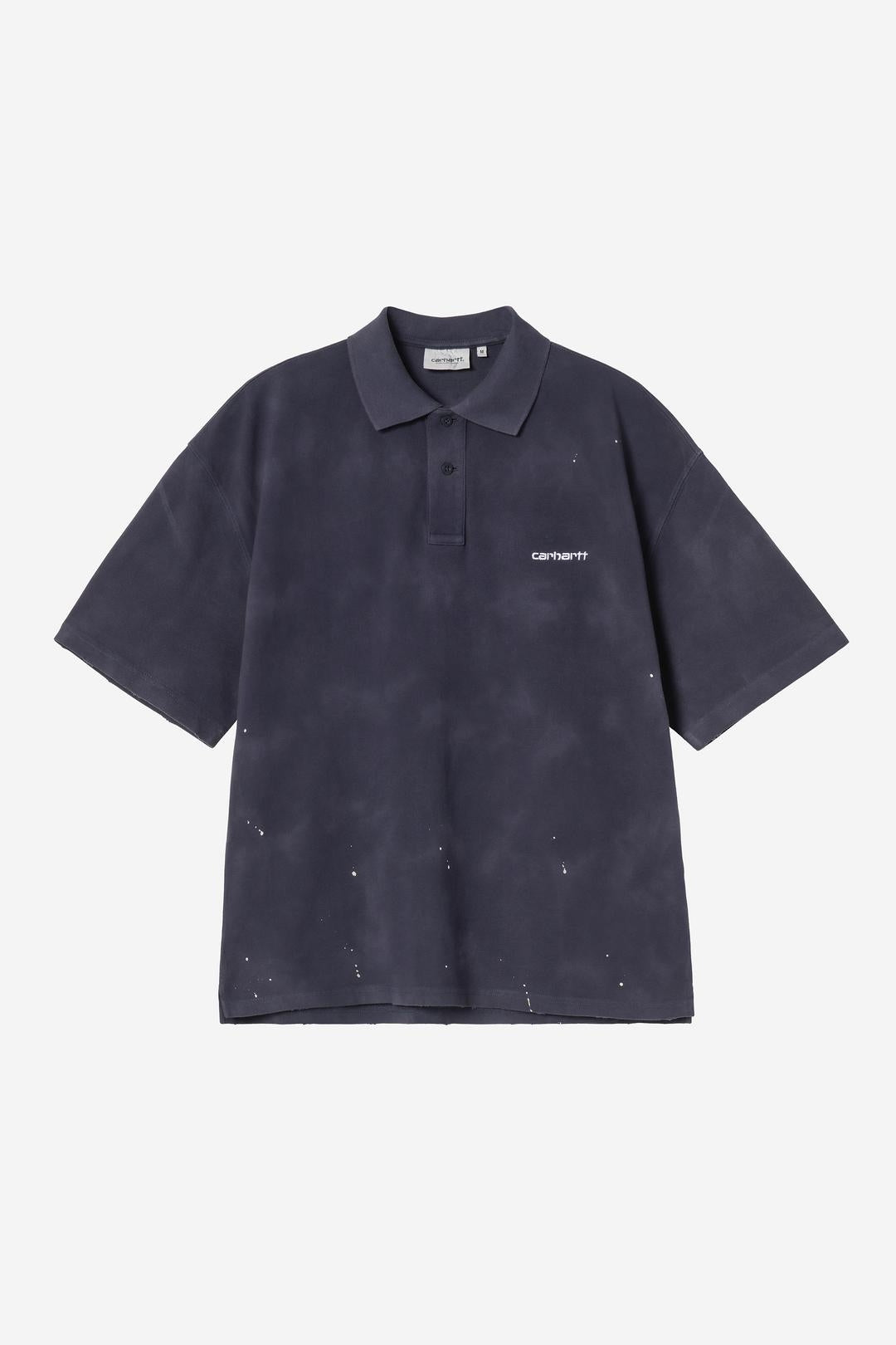 Carhartt Wip Painter Polo Dark Navy Destroy Wash Splatter