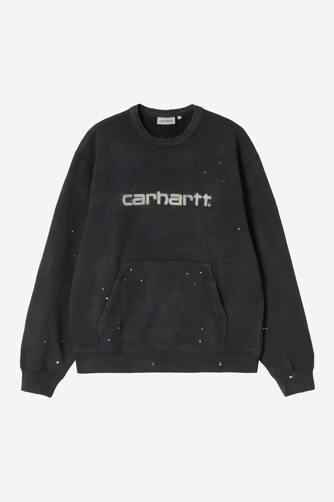 Carhartt Wip Painter Sweatshirt Black Destroy Wash Splatter