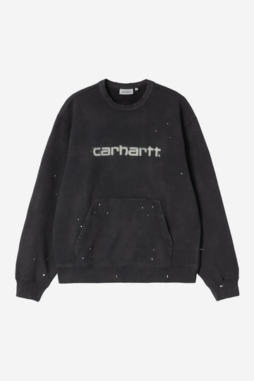 Carhartt Wip Painter Sweatshirt Black Destroy Wash Splatter
