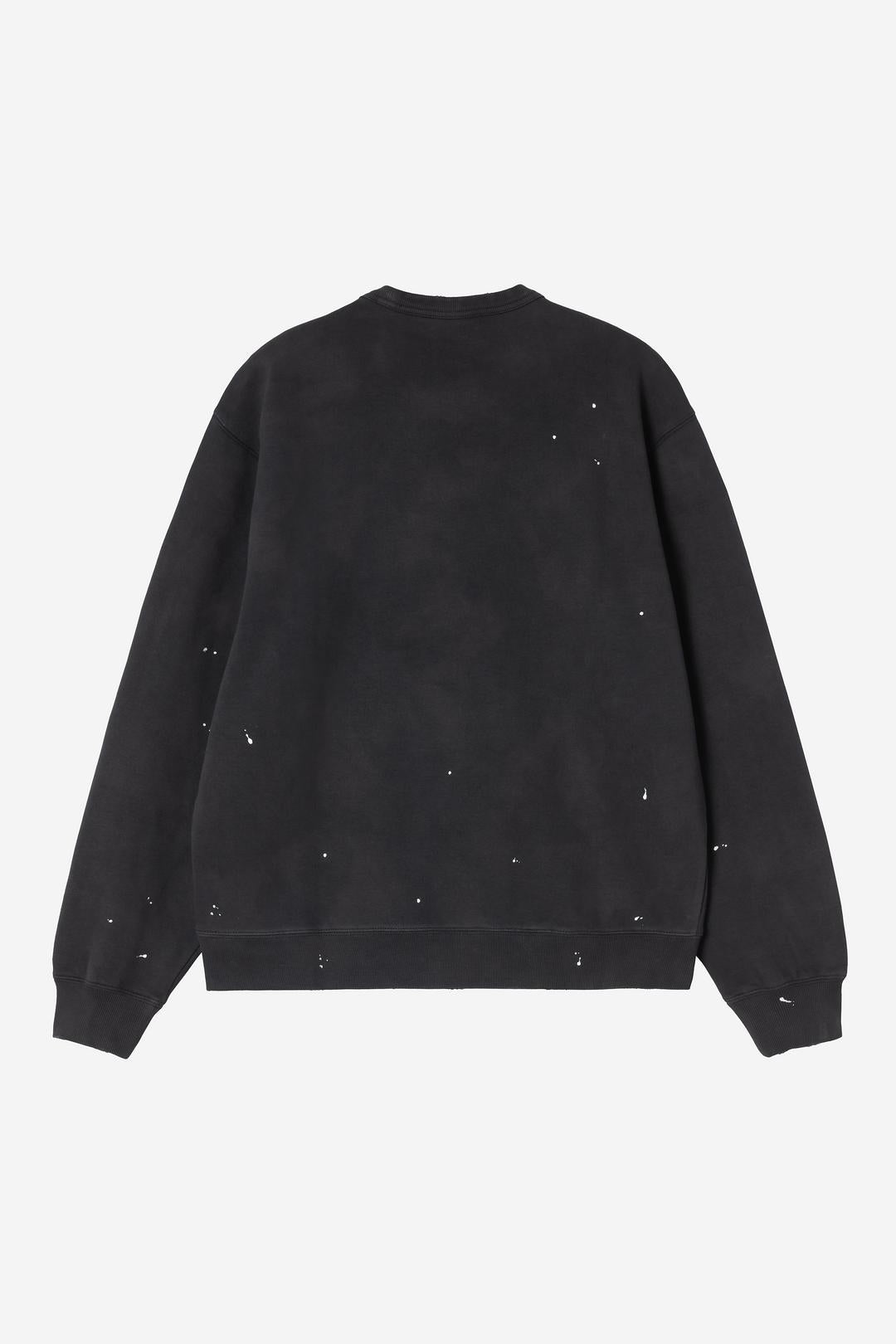 Carhartt Wip Painter Sweatshirt Black Destroy Wash Splatter