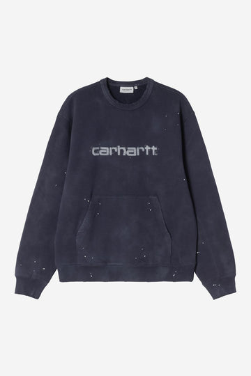 Carhartt Wip Painter Sweatshirt Dark Navy Destroy Wash Splatter