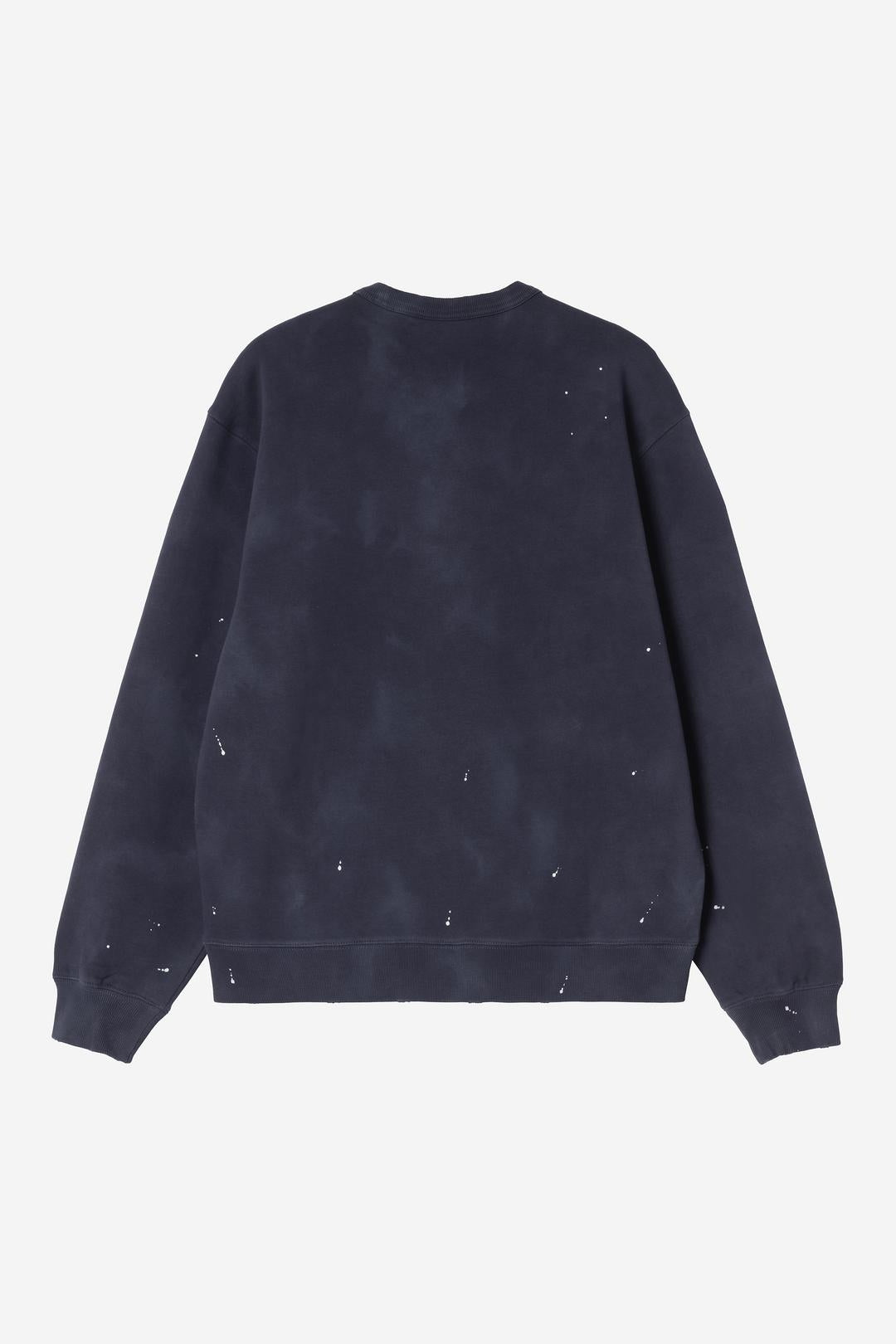 Carhartt Wip Painter Sweatshirt Dark Navy Destroy Wash Splatter