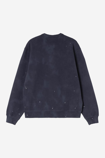 Carhartt Wip Painter Sweatshirt Dark Navy Destroy Wash Splatter