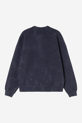 Felpa Carhartt WIP Painter Blu Scuro Effetto Distrutto con Schizzi di Vernice