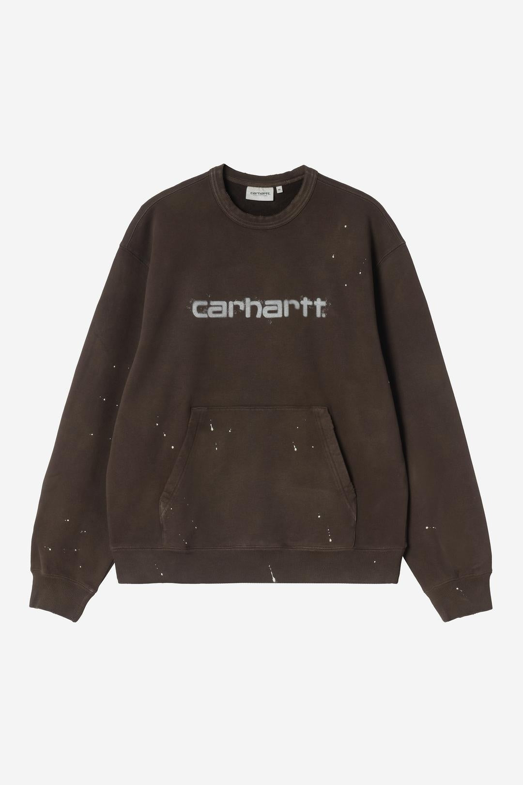 Carhartt Wip Painter Sweatshirt Tobacco Destroy Wash Splatter