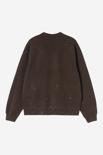 Carhartt Wip Painter Sweatshirt Tobacco Destroy Wash Splatter