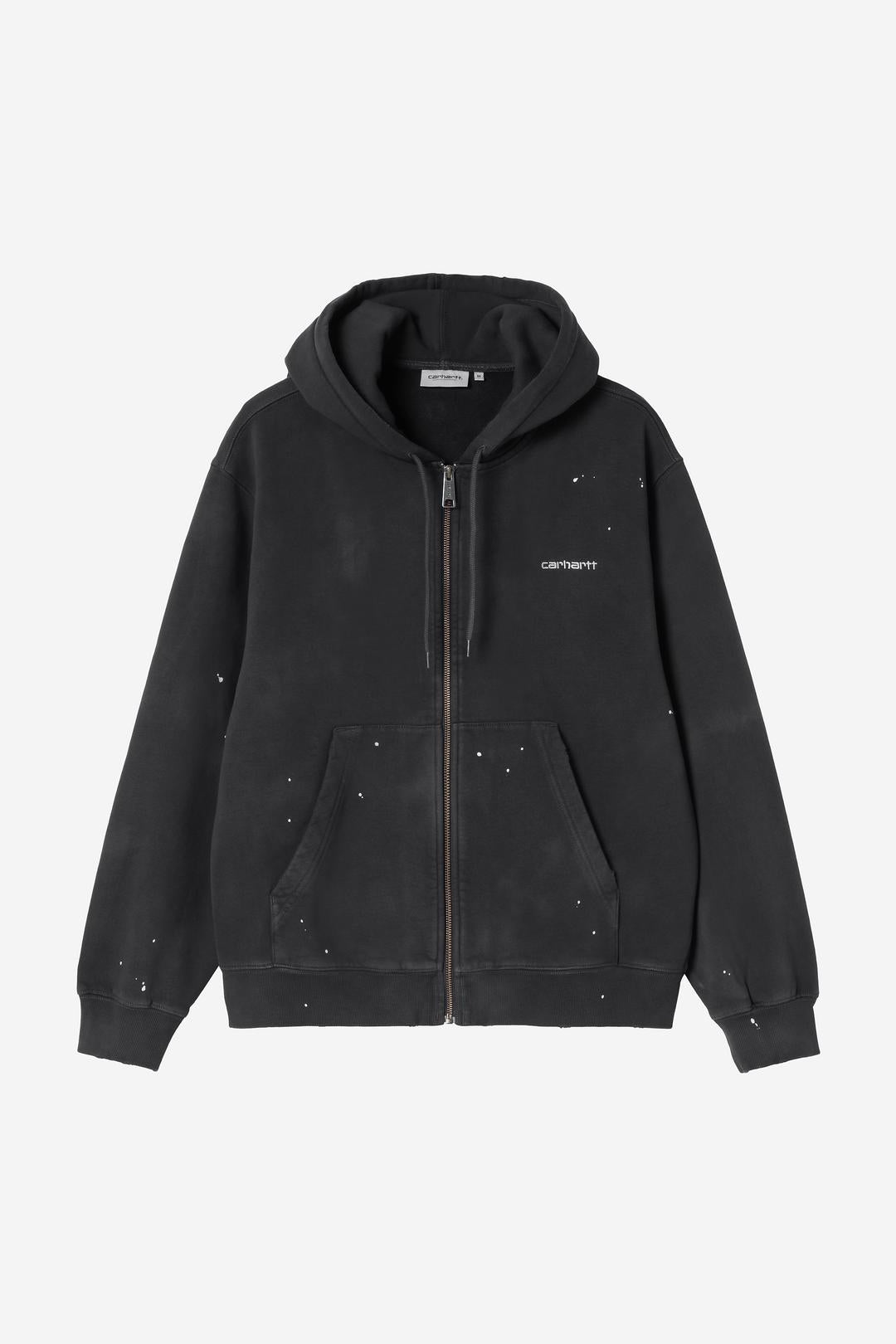 Carhartt Wip Hooded Painter Jacket Black Destroy Wash Splatter