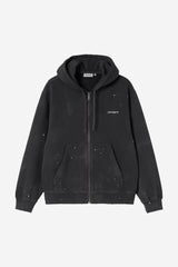Carhartt Wip Hooded Painter Jacket Black Destroy Wash Splatter