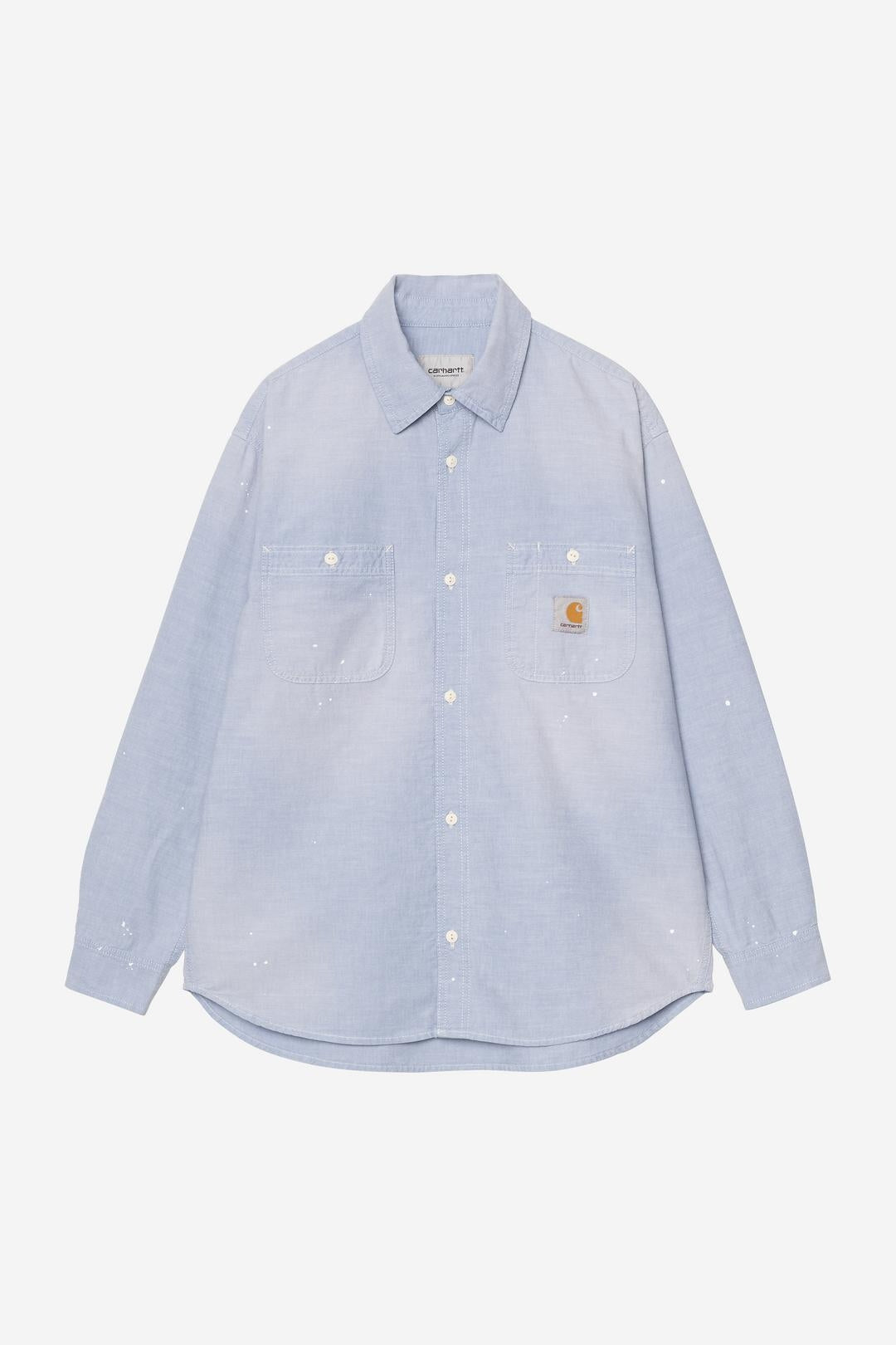 Carhartt Wip Ls Painter Shirt Blue Worn Used Splatter