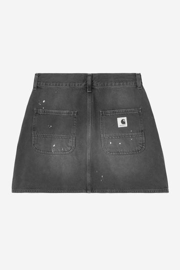 Carhartt Wip Donna W Maeve Double Knee Skirt Black Destroy Wash Splatter