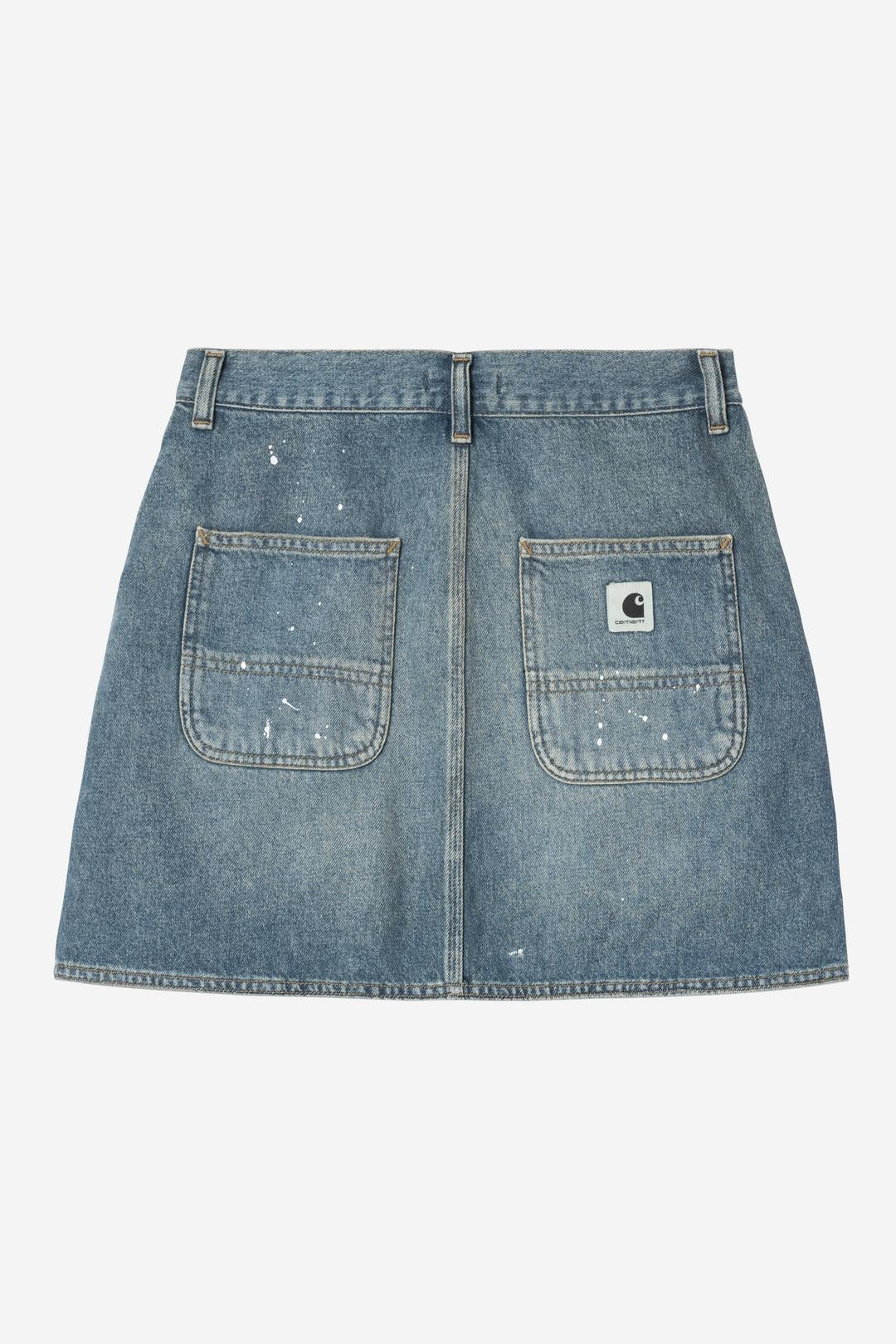Carhartt Wip Donna W Maeve Double Knee Skirt Blue Destroy Wash Splatter