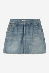 Carhartt Wip Donna W Maeve Double Knee Skirt Blue Destroy Wash Splatter