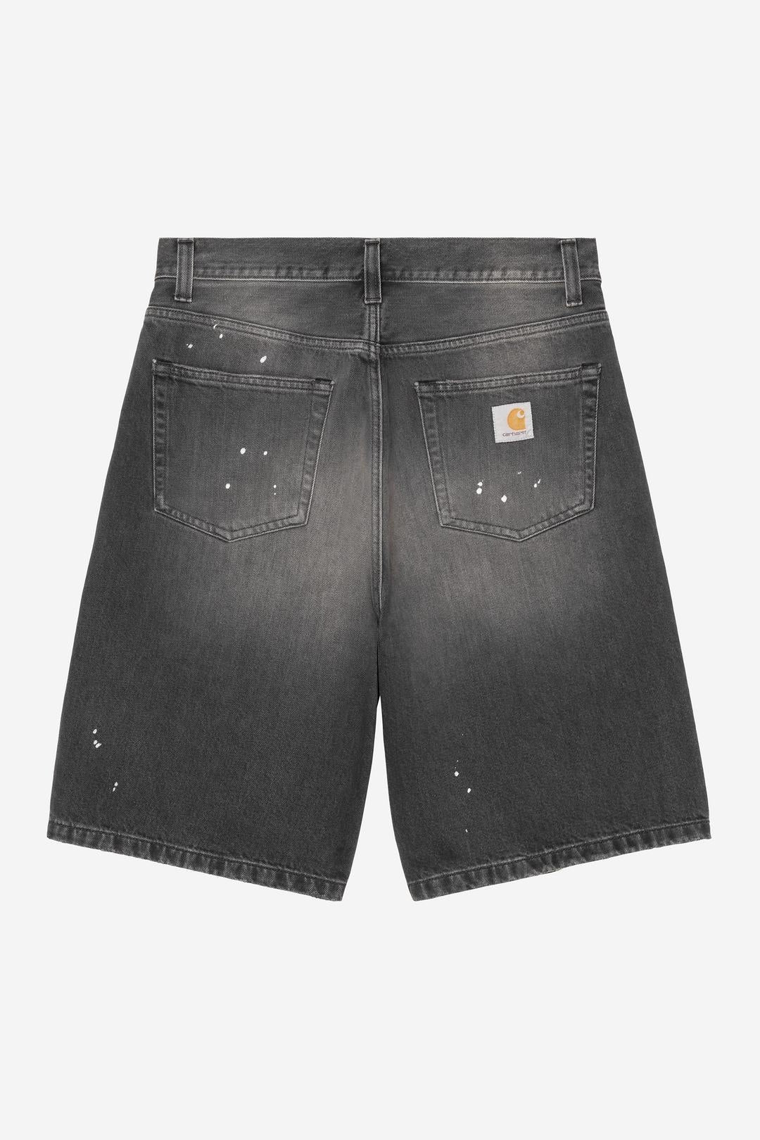 Carhartt Wip Pantaloncini Landon Black Destroy Wash Splatter