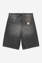 Carhartt Wip Pantaloncini Landon Black Destroy Wash Splatter