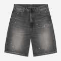 Carhartt Wip Pantaloncini Landon Black Destroy Wash Splatter