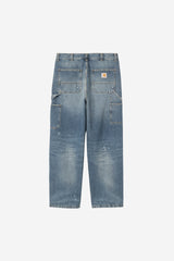 Carhartt Wip Og Single Knee Blue Destroy Wash Splatter