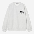 Carhartt Wip Arch Script Sweat Ash Heather Dark Navy Stone Washed