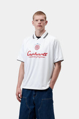 Carhartt Wip Terrace Football Tee Heart Train Jacquard White