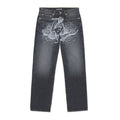 Iuter Damage Loose Denim Pants Charcoal