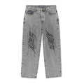 Iuter Tribal Baggy Denim Pants Grey Treated