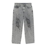 Iuter Tribal Baggy Denim Pants Grey Treated