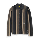Iuter Striped Knit Ls Shirt Black