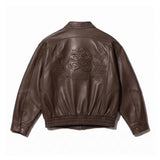 Vertere Berlin Mercy Faux Leather Jacket  Vintage Brown