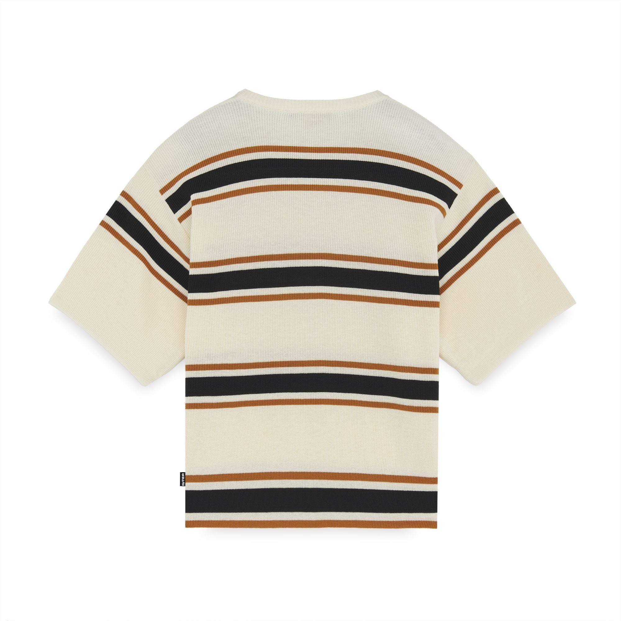 Iuter Harmony Striped Knit Over Tee Ivory