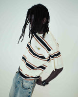 Iuter Harmony Striped Knit Over Tee Ivory