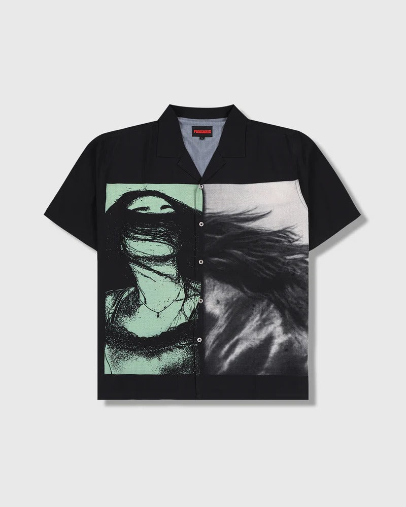 Pleasures Horse Hair Button Up Black