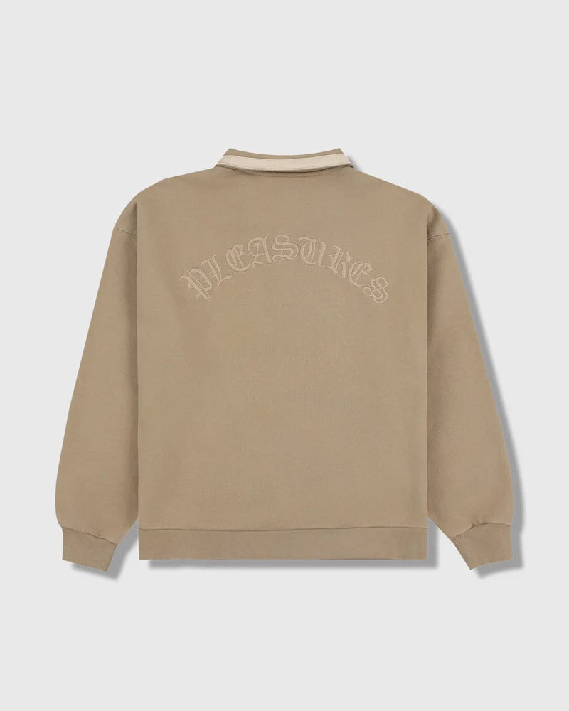 Pleasures Drift Zip Polo Tan