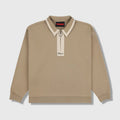 Pleasures Drift Zip Polo Tan