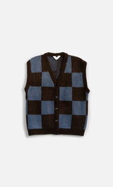 Wooden Gilet Kent Quadri Marrone