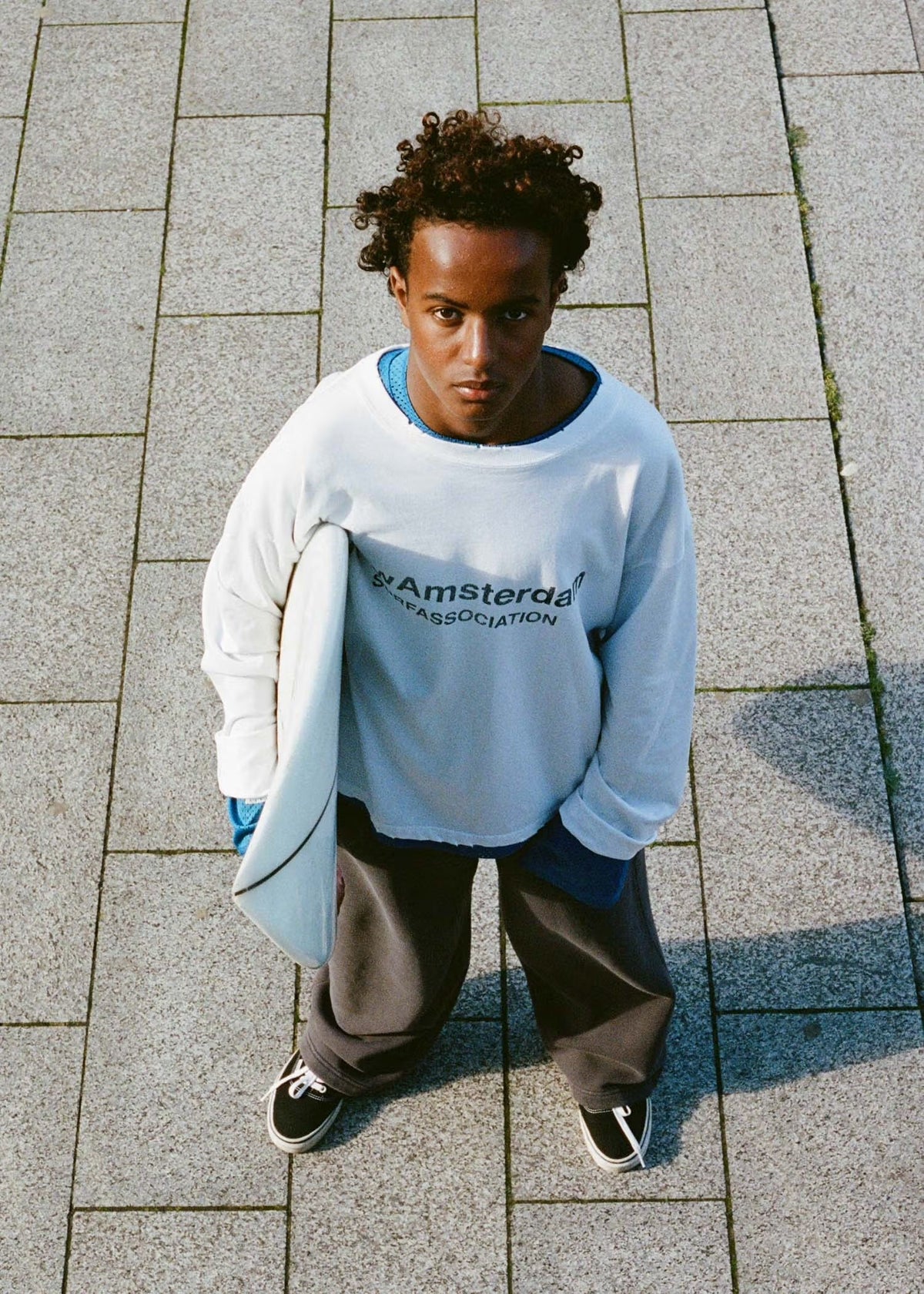 New Amsterdam Surf Association autunno inverno 2026 - felpa girocollo bianca con logo