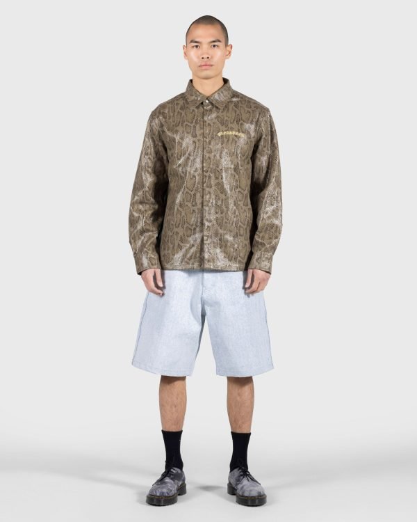 PLEASURES ANACONDA OVERSHIRT BROWN - immagine 4