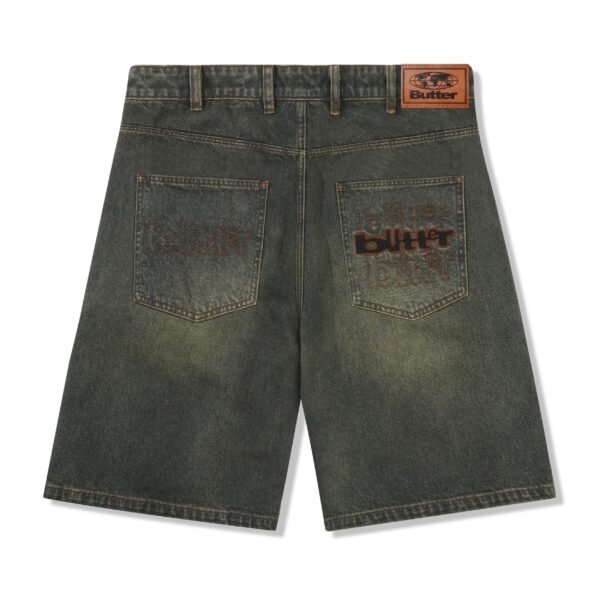 Butter Goods Warped Denim Shorts Dirty Wash Indigo - immagine 2