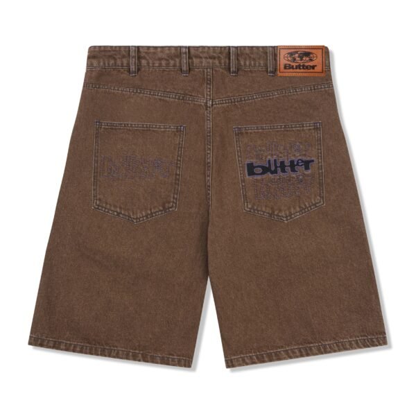 Butter Goods Warped Denim Shorts Washed Brown - immagine 2