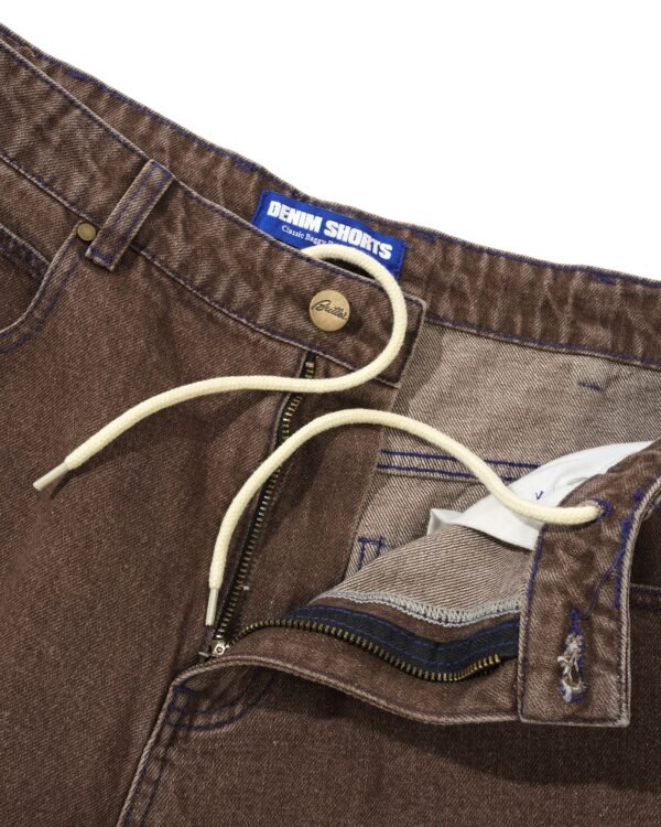 Butter Goods Warped Denim Shorts Washed Brown - immagine 4