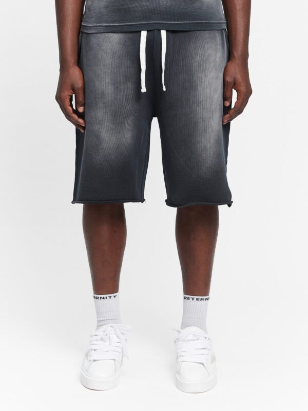 Reternity Unfinished Cotton Shorts  Washed Black - immagine 2