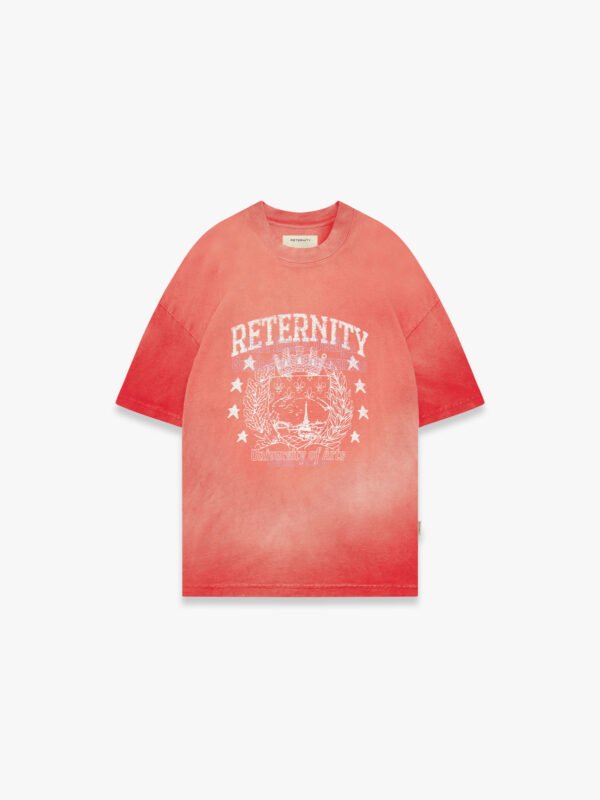 Reternity University Tee Heavy Bleached Red