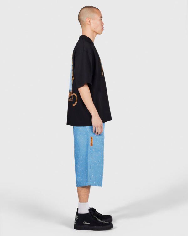 Pleasures Glitter Baggy Denim Shorts Light Indigo - immagine 3