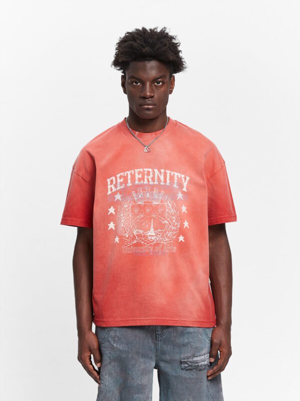 Reternity University Tee Heavy Bleached Red - immagine 2