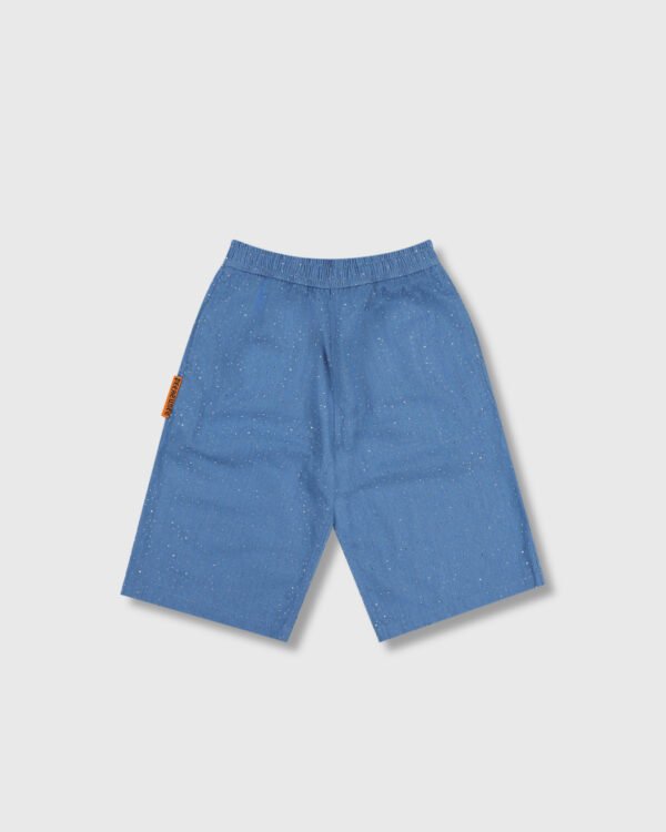 Pleasures Glitter Baggy Denim Shorts Light Indigo