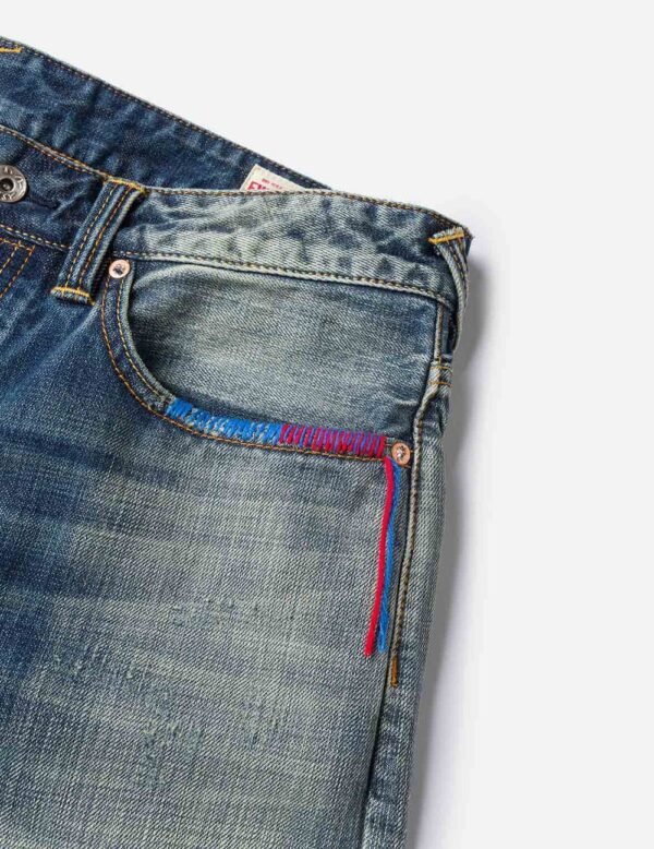 Evisu 7 Pocket Design With Seagull Embroidery Washed Indigo - immagine 4