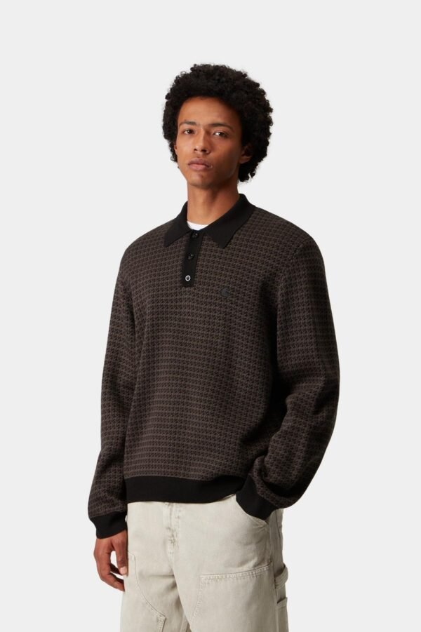 Carhartt Wip Lowis Polo Lowis Houndstooth Vitola Heather - immagine 3