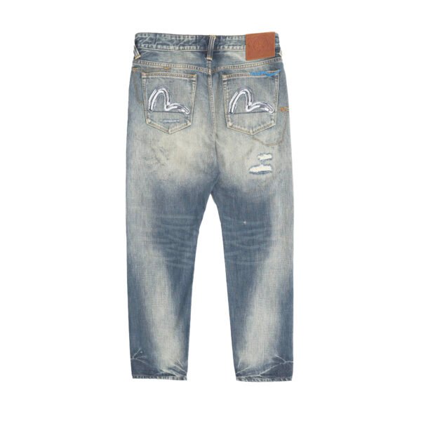 Evisu 7 Pocket Design With Seagull Embroidery Washed Indigo