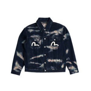 Evisu Printed Seagull Jacket Indigo Tie Dye