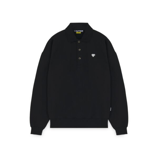 Iuter Heart Logo Polo Sweater Black