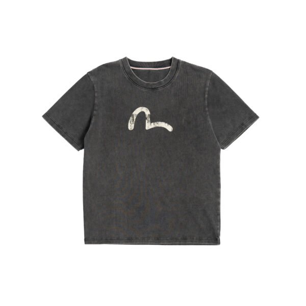 Evisu Hand Drawn Seagull Print Tee Black