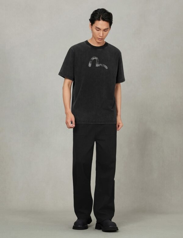 Evisu Hand Drawn Seagull Print Tee Black - immagine 3